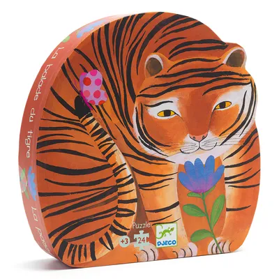 Boîte du jeu Djeco, La balade du tigre (puzzle silhouette)
