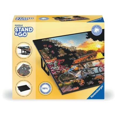 Boîte du jeu Ravensburger, chevalet à puzzle